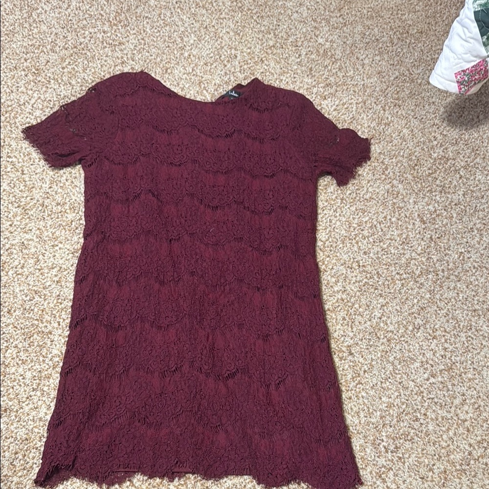 Burgundy Lace Dress